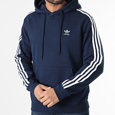 Felpa con cappuccio 3 strisce IL2489 blu navy