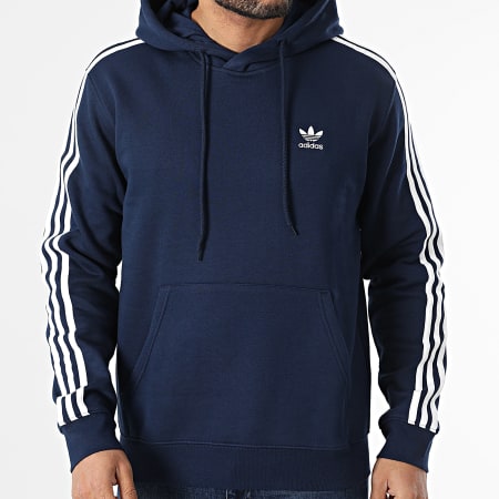 Adidas Originals - Sweat Capuche A Bandes 3 Stripes IL2489 Bleu Marine
