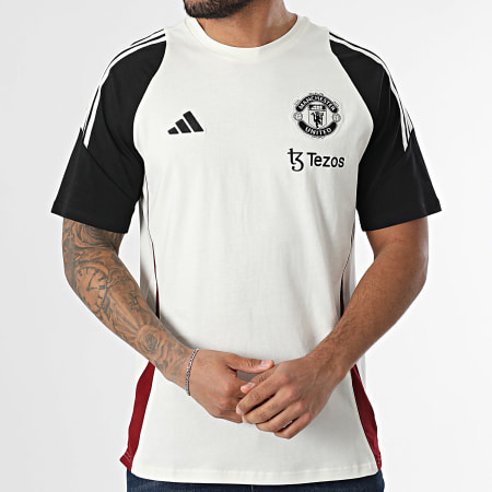Adidas Sportswear - Tee Shirt De Sport A Bandes Manchester United JE3735 Blanc Noir