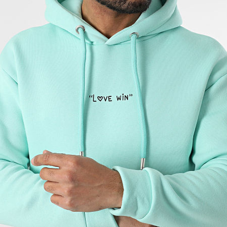 ADJ - Sudadera con capucha turquesa