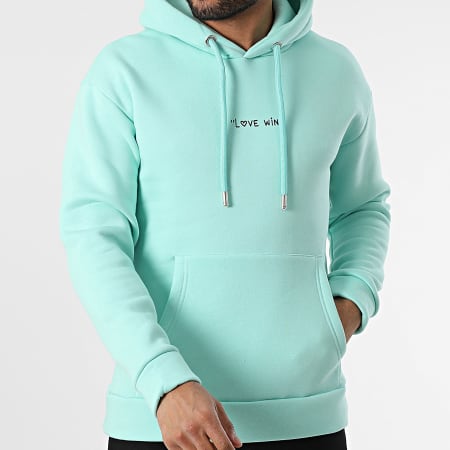 ADJ - Sudadera con capucha turquesa
