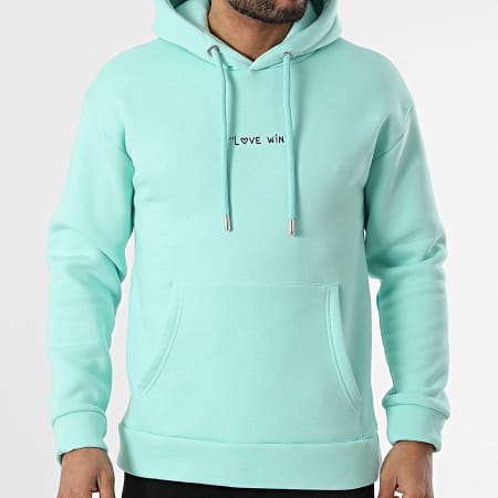ADJ - Sudadera con capucha turquesa