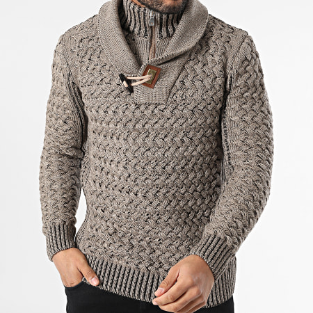 Armita - Pull Col Amplified Beige Chiné