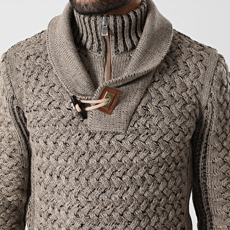 Armita - Pull Col Amplified Beige Chiné