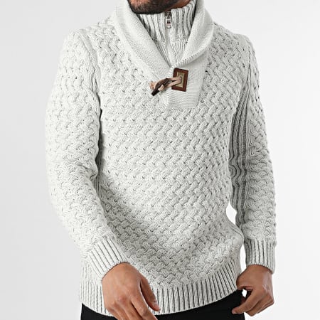 Armita - Amplified Collar Sweater Heather White