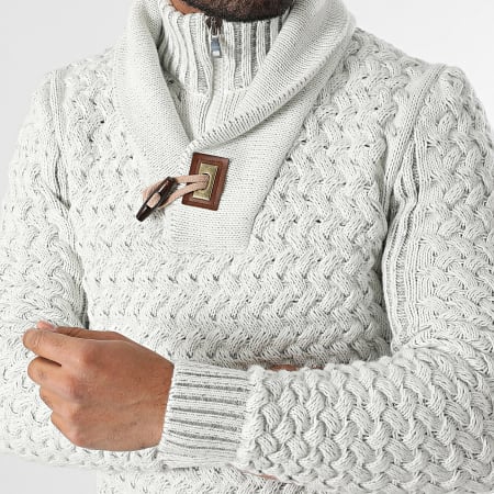 Armita - Amplified Collar Sweater Heather White