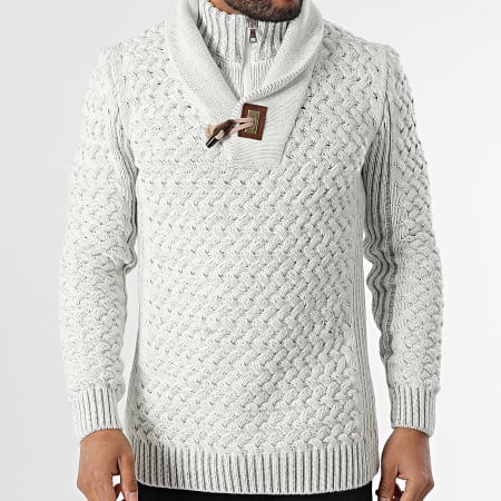 Armita - Amplified Collar Sweater Heather White