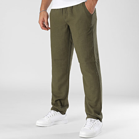 Blend - Pantalon En Lin 20717867 Vert Kaki