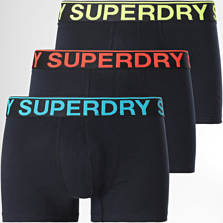 Superdry - Juego de 3 M3110450A Calzoncillos bóxer azul marino