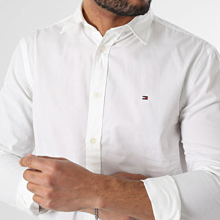 Camicia a maniche lunghe Flex Popeline Kent Collar 8137 Bianco