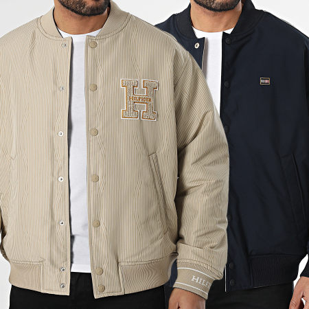 Tommy Hilfiger - Veste Bomber Réversible 8037 Beige Bleu Marine