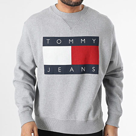 Tommy Jeans - Sweat Crewneck Melange Flag 1186 Gris Chiné