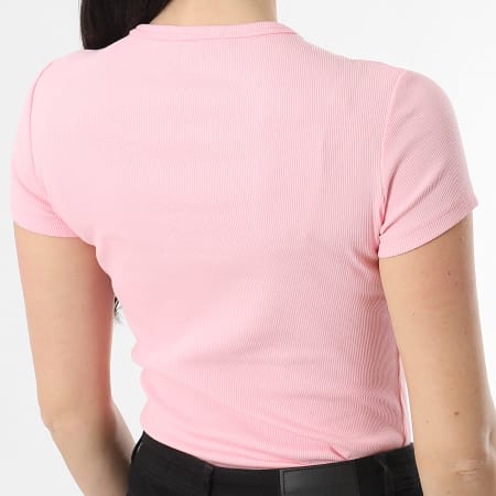 Tommy Jeans - Tee Shirt Slim Femme Essential 7383 Rose