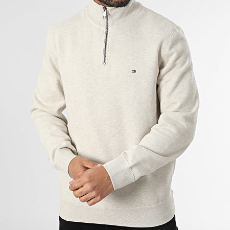 Tommy Hilfiger - Sweat Col Zippé Essential 7233 Beige Chiné