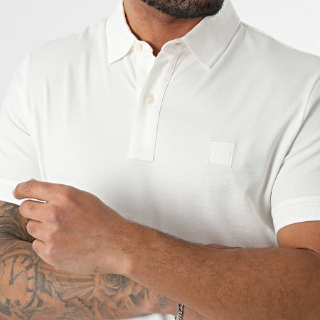 BOSS - Polo Manga Slim Passertip 50507699 Blanco