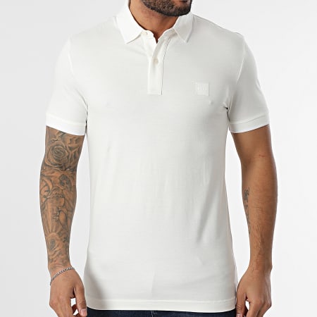 BOSS - Polo Manga Slim Passertip 50507699 Blanco