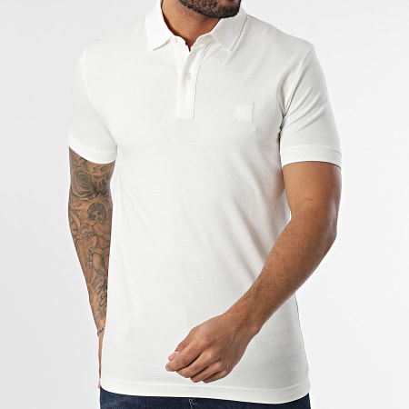 BOSS - Polo Manga Slim Passertip 50507699 Blanco