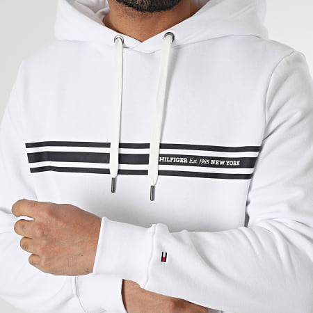 Tommy Hilfiger - Sweat Capuche Central Chest Stripe 8332 Blanc