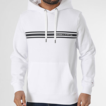 Tommy Hilfiger - Sweat Capuche Central Chest Stripe 8332 Blanc