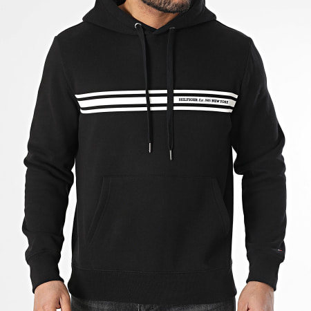 Tommy Hilfiger - Sweat Capuche Central Chest Stripe 8332 Noir