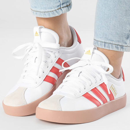 Adidas Sportswear - Baskets Femmes VL Court 3.0 JP5346 Cloud White Preloved Scarlet Gold Metallic