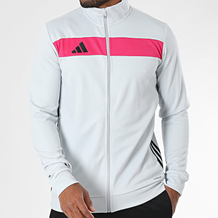 Adidas Sportswear - Ensemble De Survetement A Bandes Tiro JD0469 Gris Clair Noir