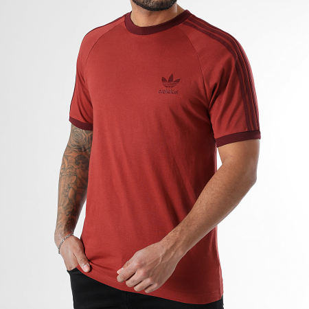 Tee shirt adidas 3 stripes rouge hot sale