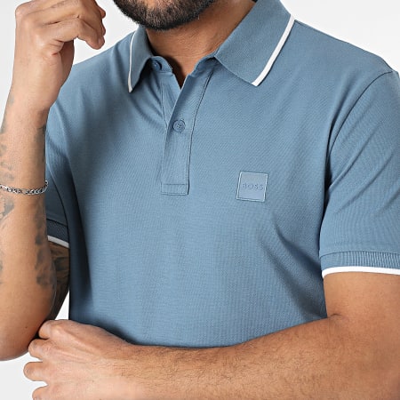BOSS - Polo Manga Slim Passertip 50507699 Azul
