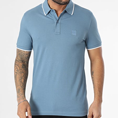 BOSS - Polo Manga Slim Passertip 50507699 Azul