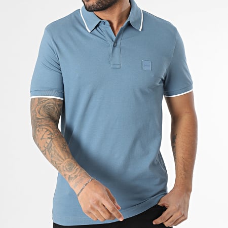 BOSS - Polo Manga Slim Passertip 50507699 Azul