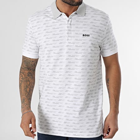 BOSS - Polo de manga corta Paddy Tape 50534269 Blanco Gris