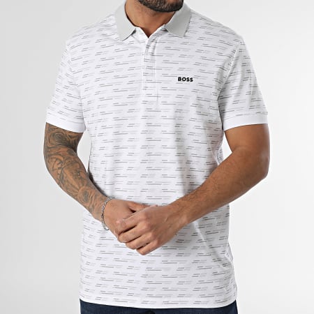 BOSS - Polo de manga corta Paddy Tape 50534269 Blanco Gris
