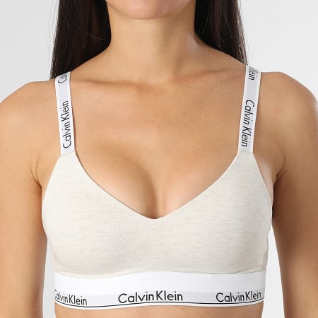 Calvin Klein - Sujetador Forrado Ligero Mujer QF7059E Beige Chiné