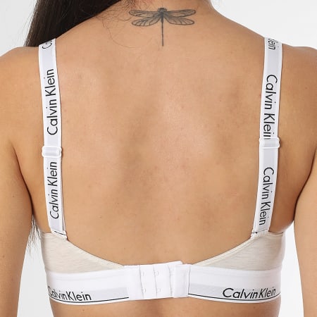 Calvin Klein - Sujetador Forrado Ligero Mujer QF7059E Beige Chiné