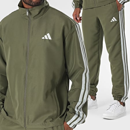 Adidas Sportswear - Ensemble De Survetement A Bandes 3 Stripes JI8850 Vert Kaki