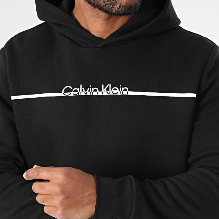Calvin Klein - Sweat Capuche Split Line Logo 4338 Noir