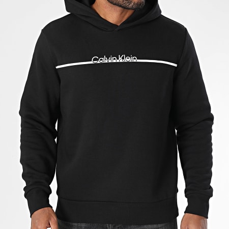 Calvin Klein - Sweat Capuche Split Line Logo 4338 Noir