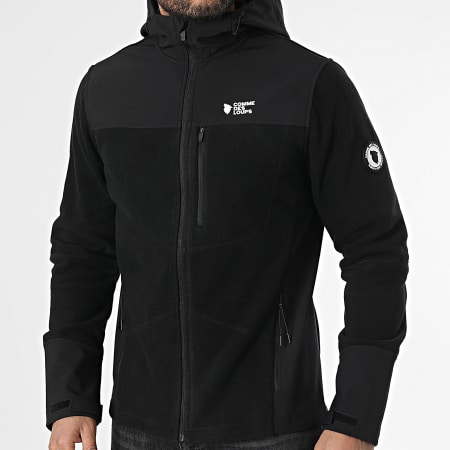 Comme Des Loups - Veste Polaire Zippée Capuche Pole R Noir