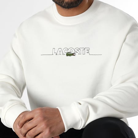 Loose Fit Lacoste Crocodile Blanc Lacoste Sweat Crewneck Loose Fit