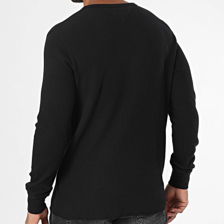 Tommy Jeans - Pull Slim Waffle 0688 Noir