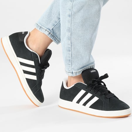 Adidas Sportswear - Baskets Femme Grand Court 00s K JH6178 Core Balck Off White Gum