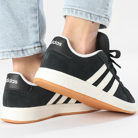 Adidas Sportswear - Baskets Femme Grand Court 00s K JH6178 Core Balck Off White Gum