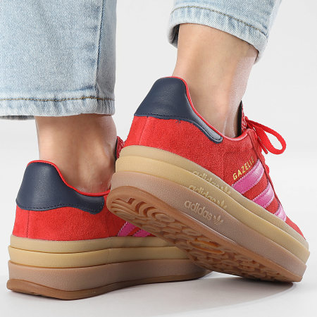 adidas gazelle silver green womens adidas Gazelle Bold Shoes - Women's - Red / Semi Lucid Fuchsia / Night Indigo main image 0