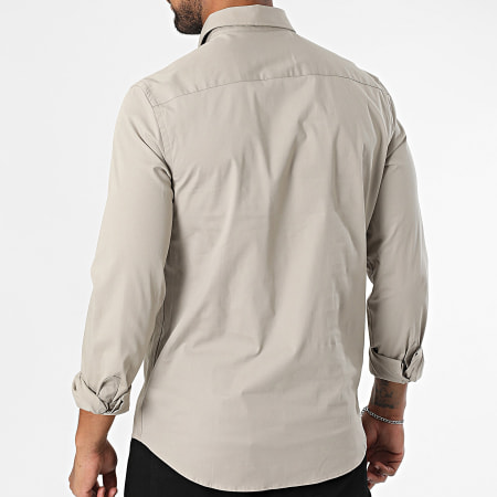 Calvin Klein - Chemise Manches Longues Slim Poplin 0856 Beige