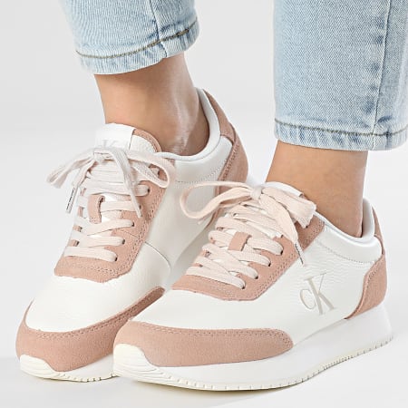 Calvin Klein - Baskets Femme Runner Laceup Low Mix 1798 Bright White Tuscany