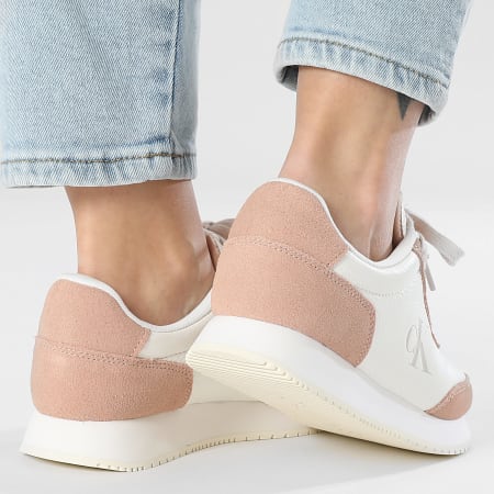 Calvin Klein - Baskets Femme Runner Laceup Low Mix 1798 Bright White Tuscany