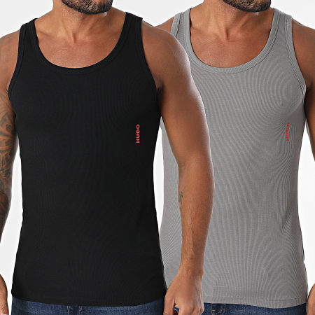 HUGO - Lote de 2 camisetas de tirantes 50469790 Gris Negro