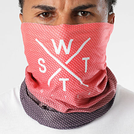 Watts - Calentador de cuello 1 Fox Rojo Violeta Degradado