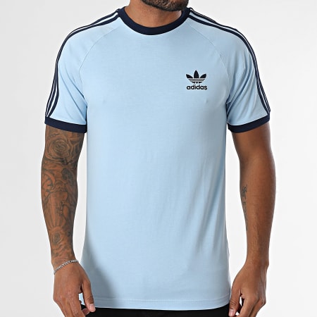 Adidas Originals - Tee Shirt A Bandes 3 Stripes JN7018 Bleu Clair