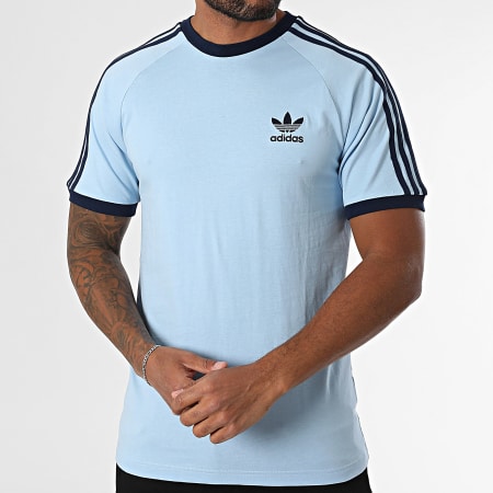 Adidas Originals - Tee Shirt A Bandes 3 Stripes JN7018 Bleu Clair